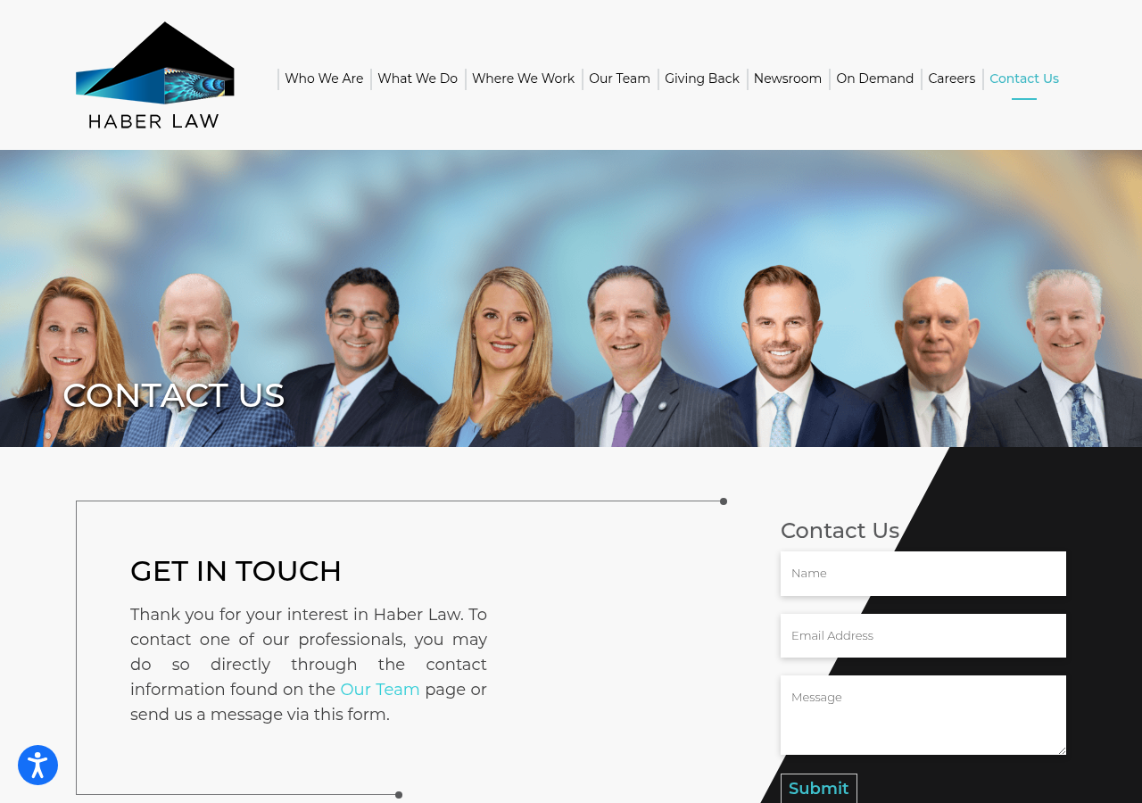 Screenshot of Contact us - Haber law