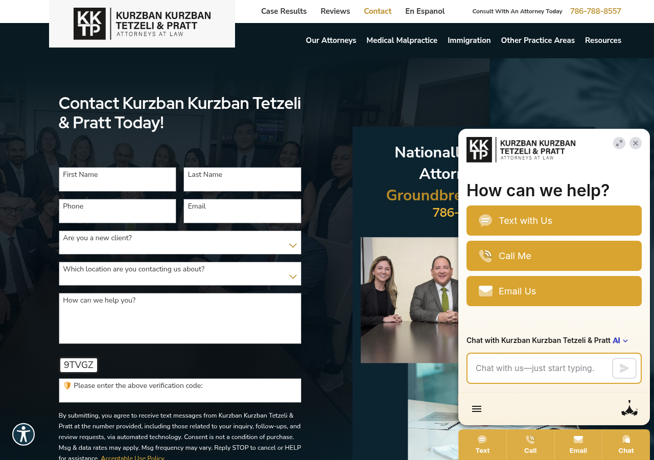 Screenshot of Contact