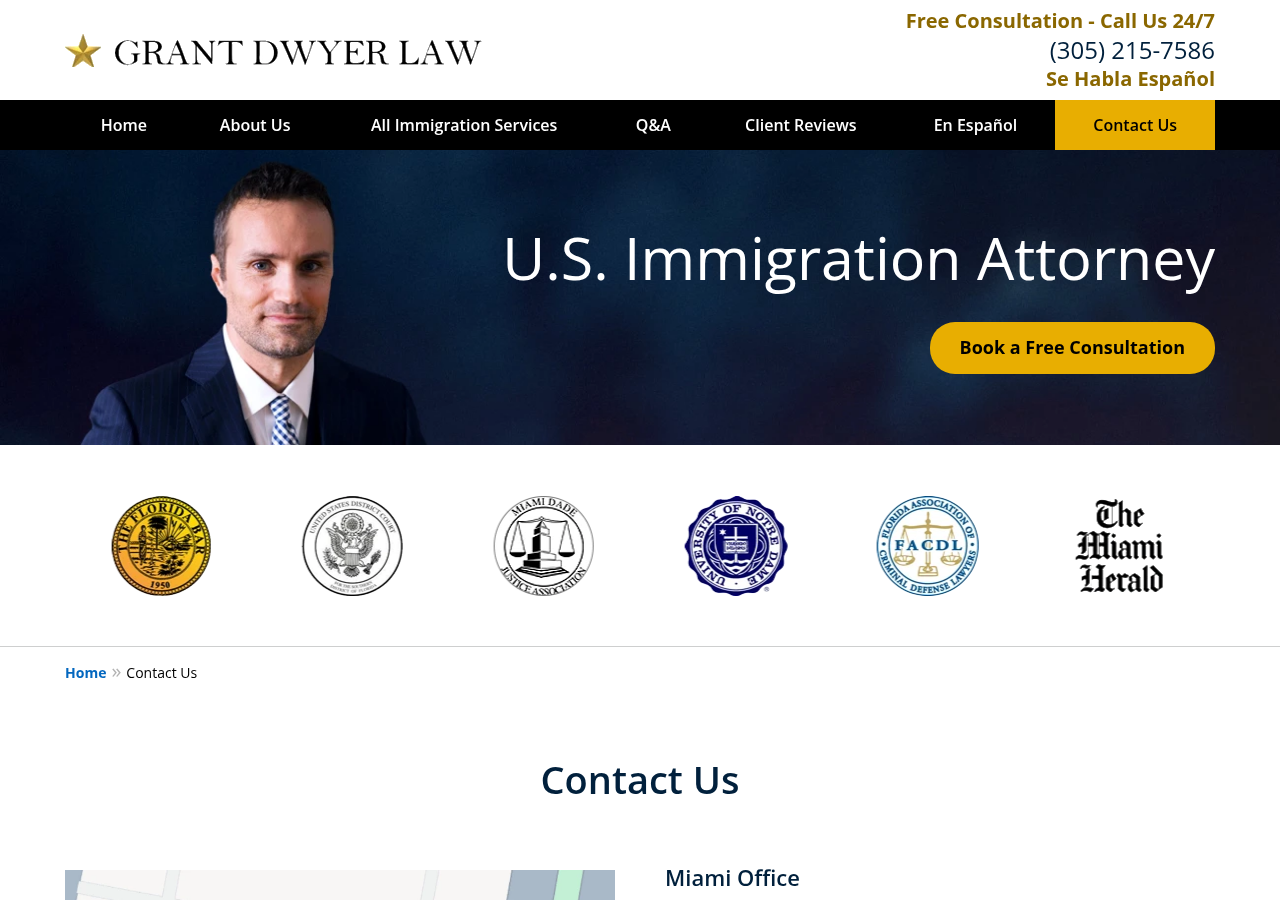 Screenshot of Contact Us | Miami Criminal Defense Lawyer Grant Dwyer Law