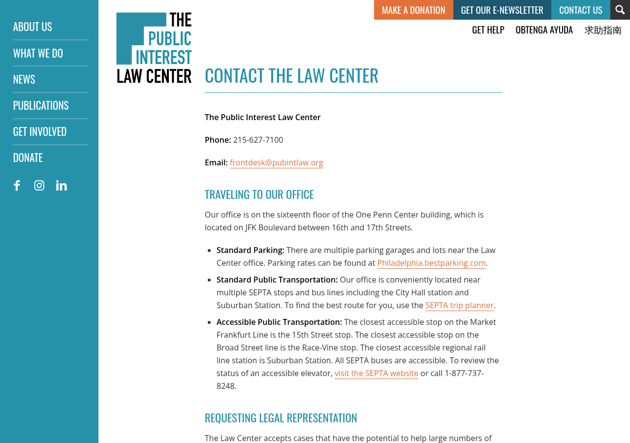 Screenshot of Contact Us | The Public Interest Law Center