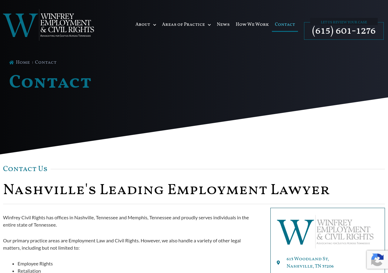 Screenshot of Contact a Nashville, TN Law Firm | The Winfrey Firm