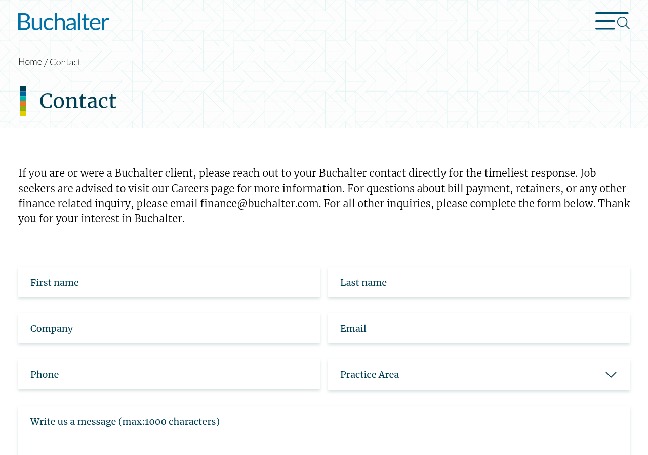 Screenshot of Contact | Buchalter