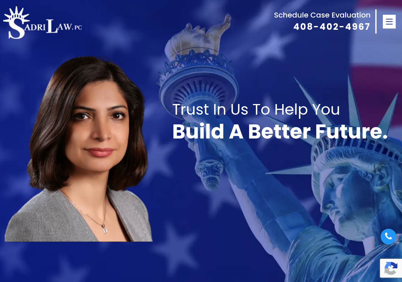 Screenshot of Contact Immigration Lawyer in San Jose, CA | Sadri Law