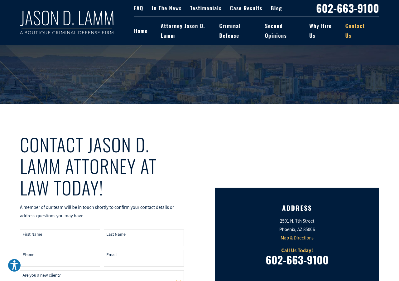 Screenshot of Contact Us | Jason D. Lamm Attorney at Law