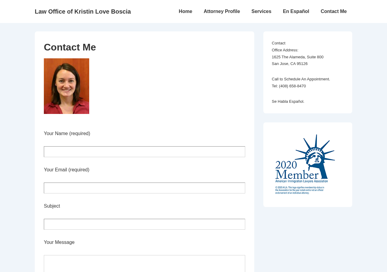 Screenshot of Contact Me - Law Office of Kristin Love Boscia
