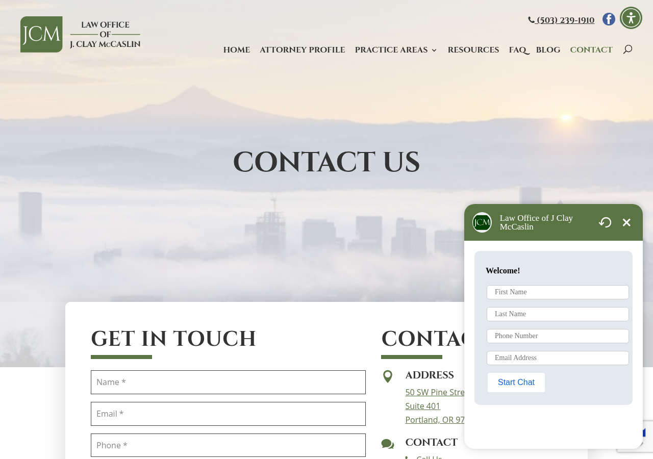Screenshot of Contact - Portland, OR Law Company | Law Office of J. Clay McCaslin, PC