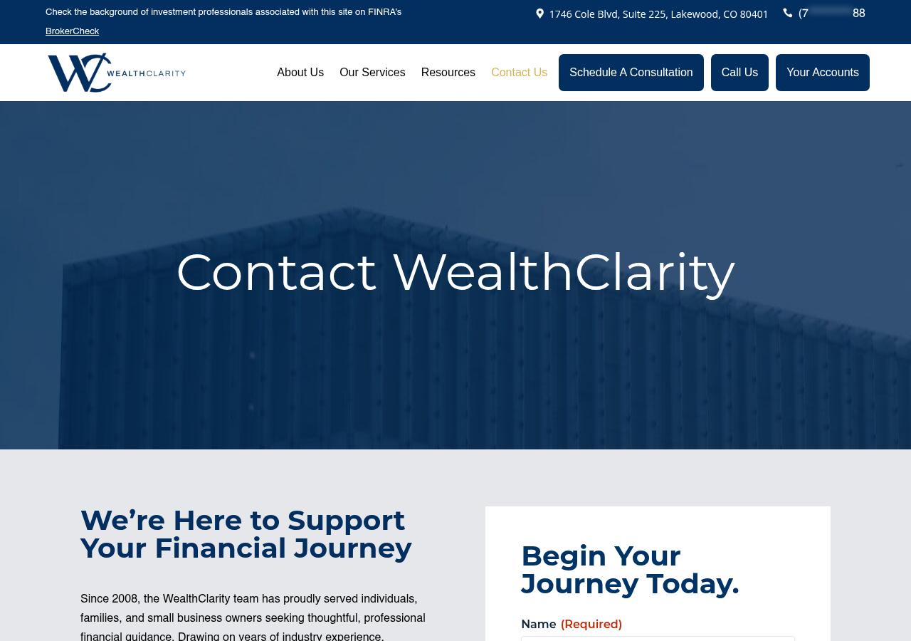 Screenshot of Contact Us | WealthClarity Capital ManagementContact Us | WealthClarity Capital Management