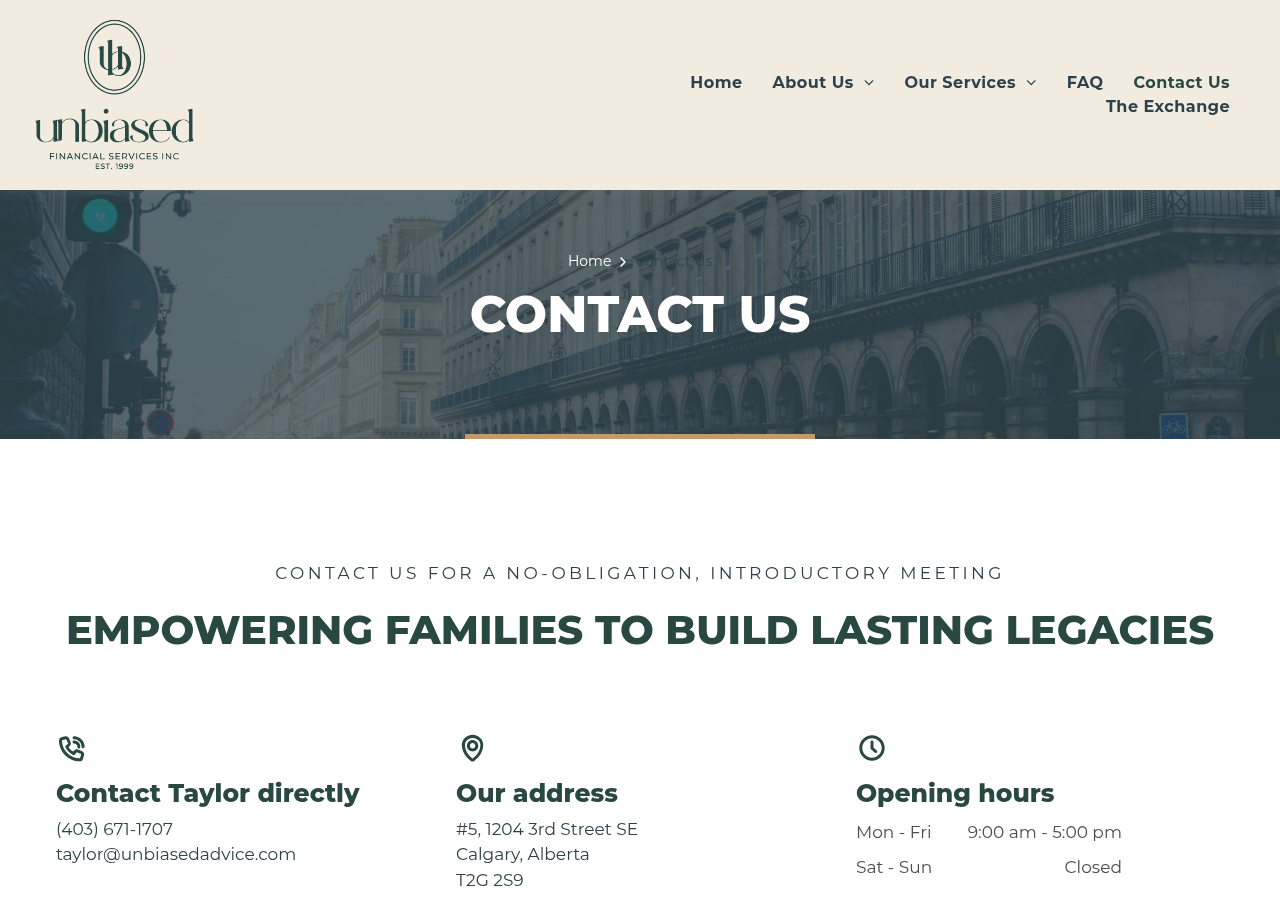 Screenshot of Contact - Best Wealth Management Firm in Calgary - Unbiased