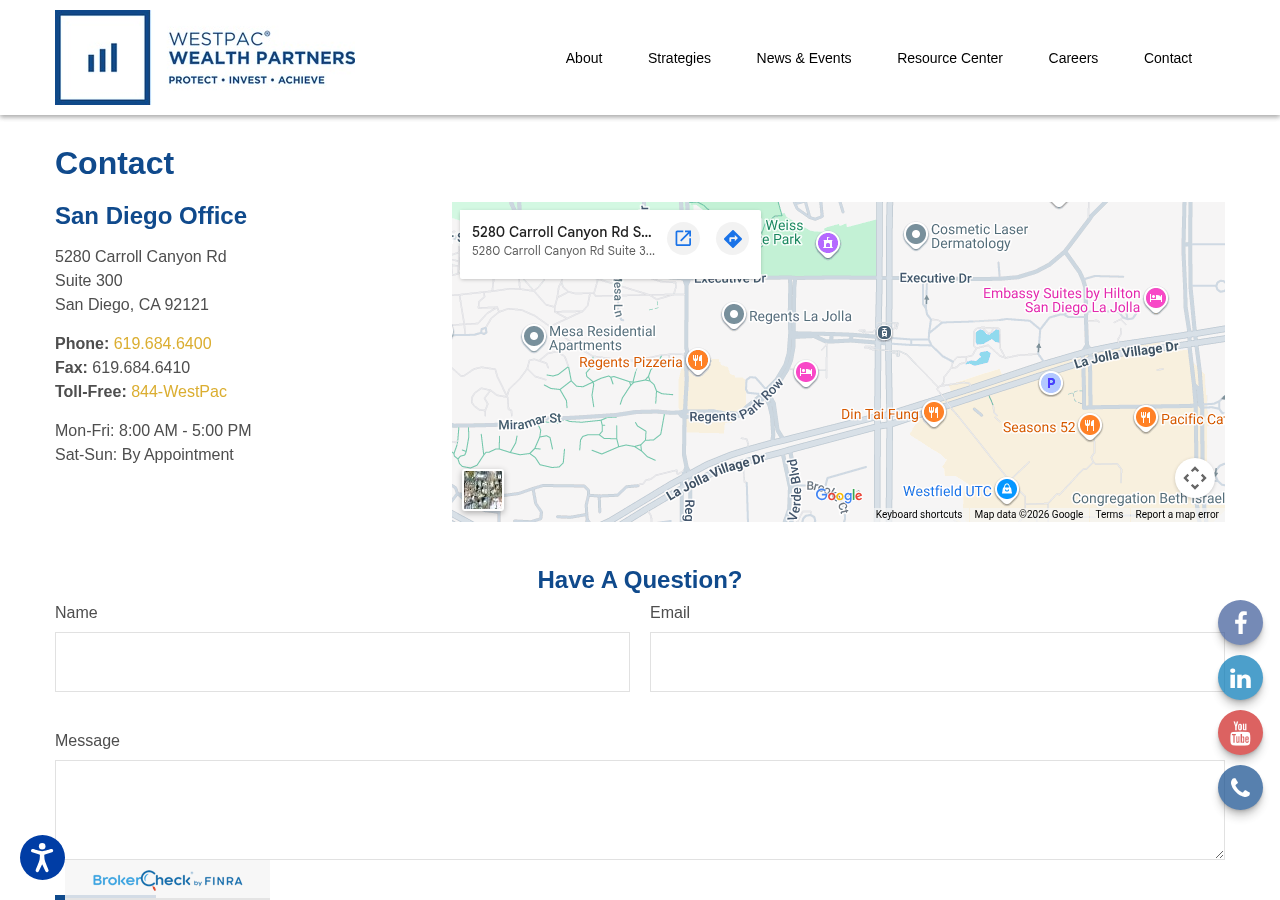 Screenshot of Contact | WestPac Wealth Partners