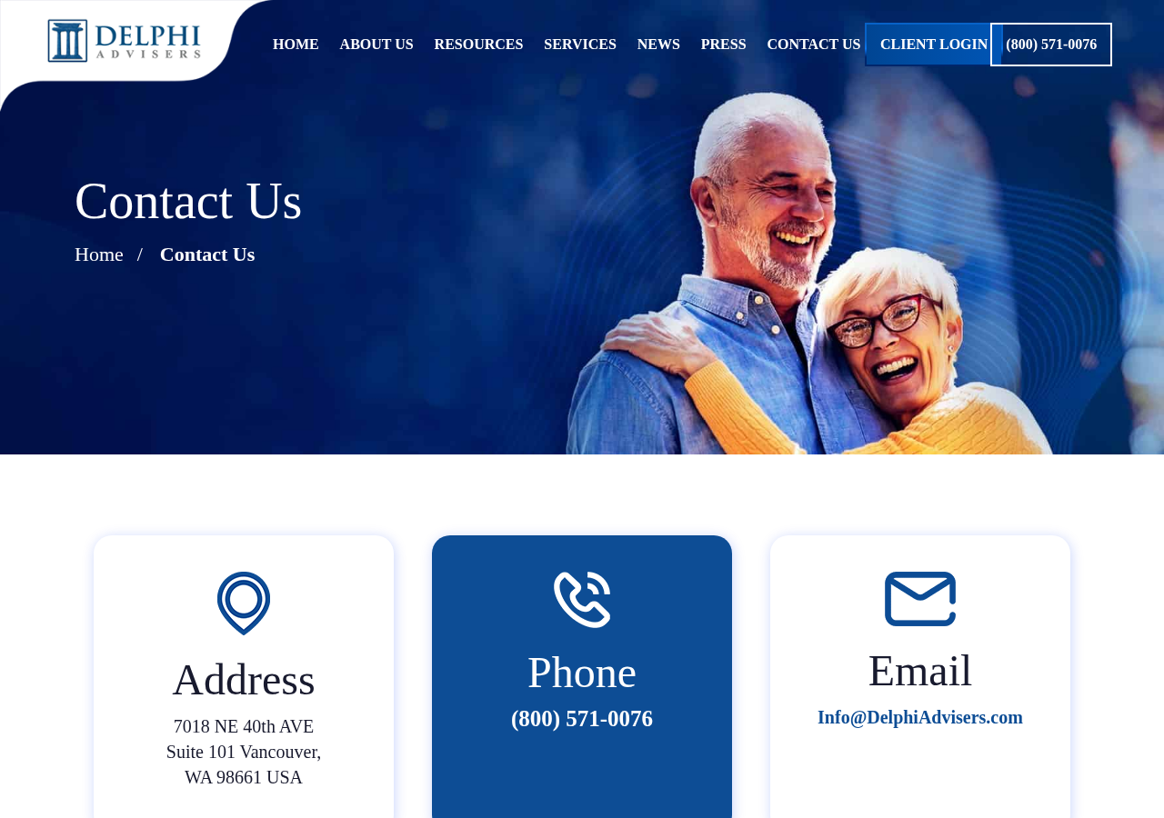 Screenshot of Contact Us - Delphi Advisers