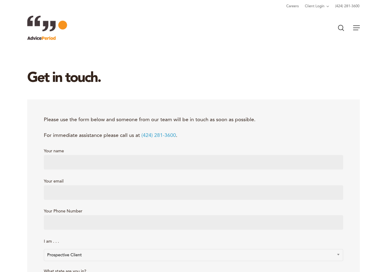 Screenshot of Contact Us | Reinventing Wealth Management | AdvicePeriod