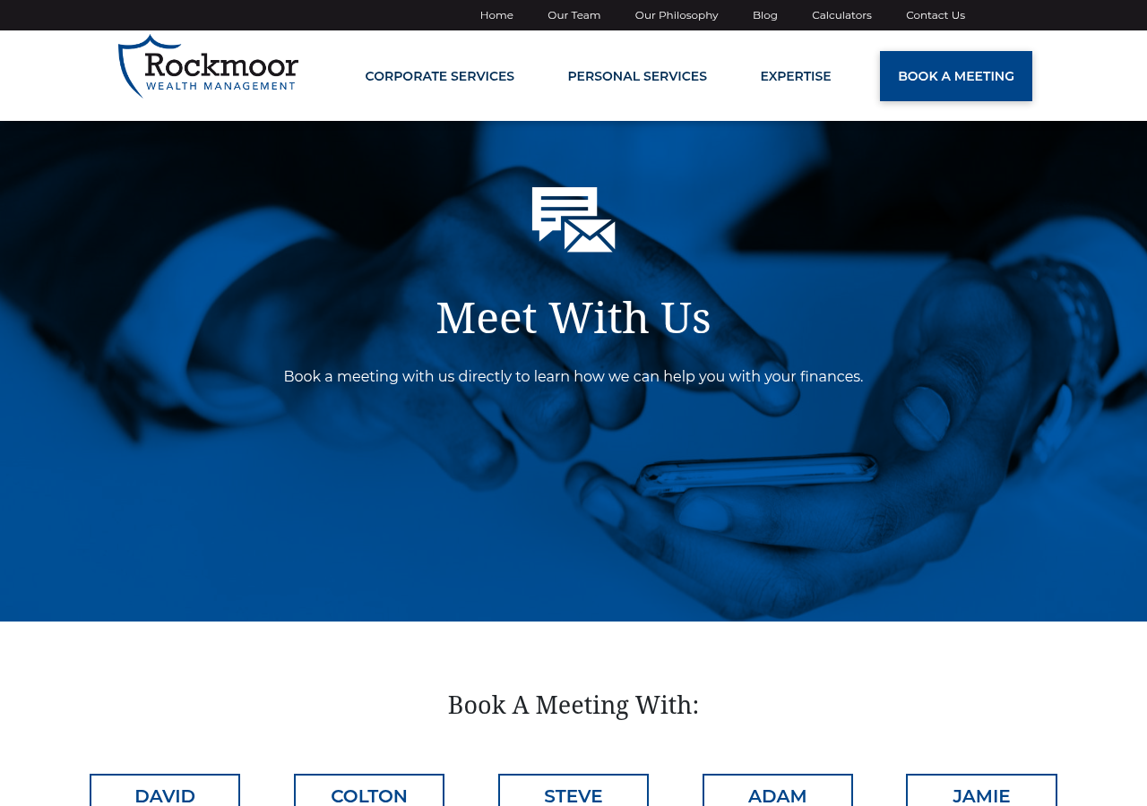 Screenshot of Contact Bookings - Rockmoor Wealth Management