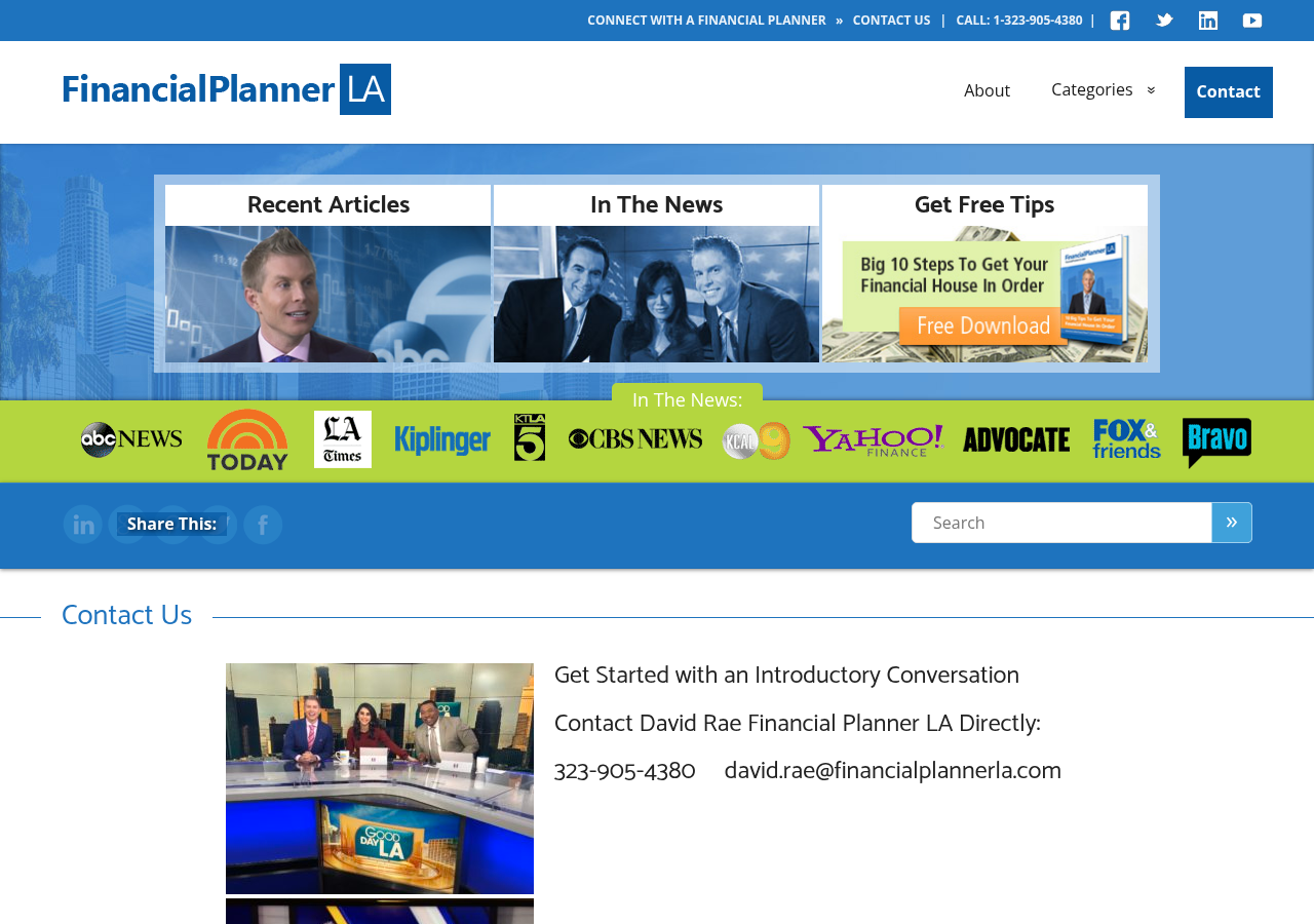 Screenshot of Contact Us - Best Fiduciary Financial Planner Los Angeles