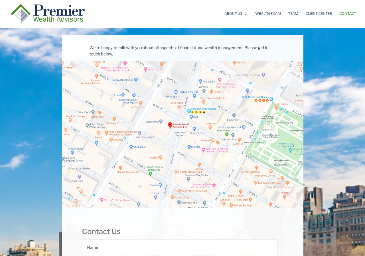 Screenshot of Contact | Premier Wealth Advisors