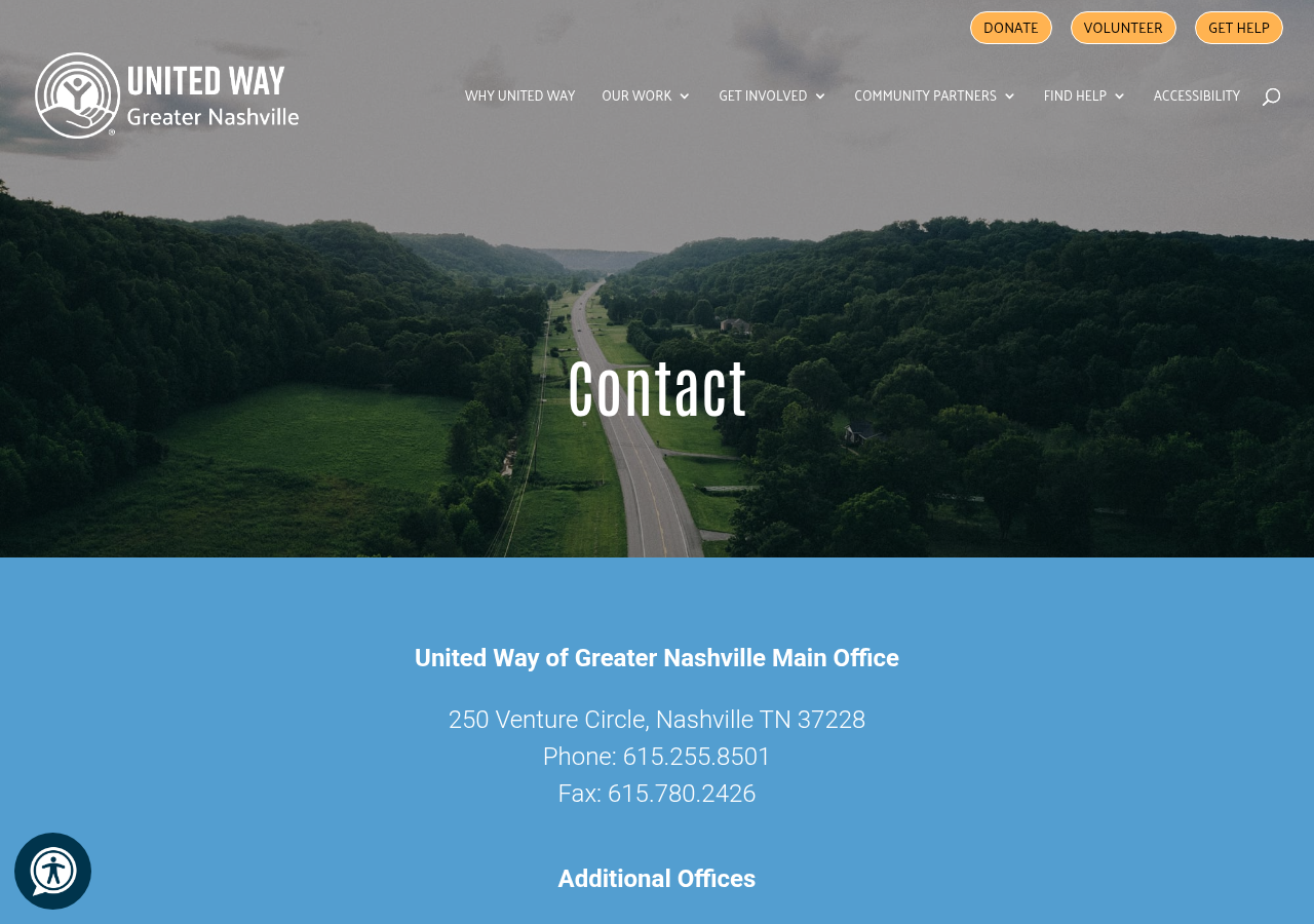 Screenshot of Contact - United Way of Greater Nashville