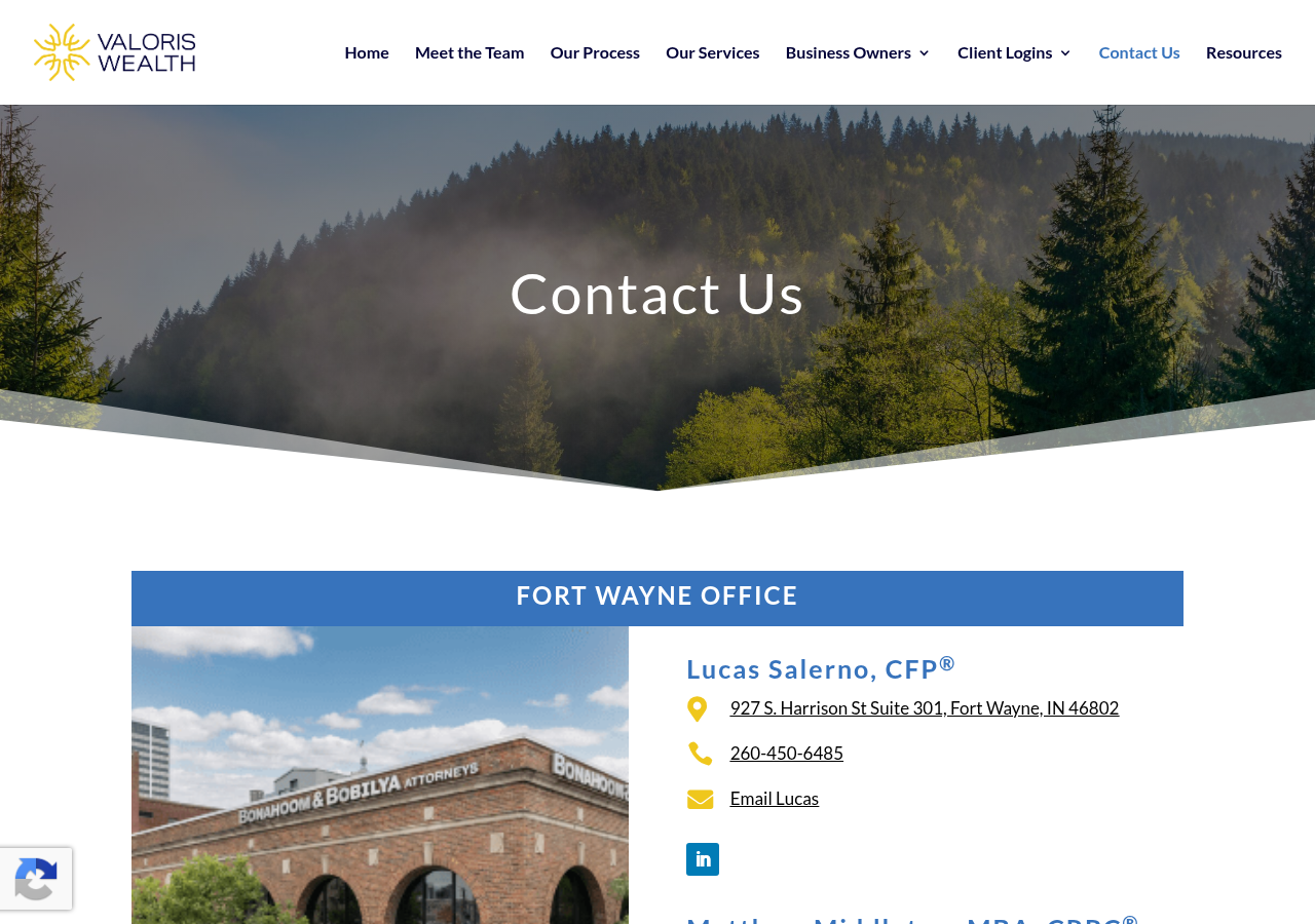 Screenshot of Contact Us - Valoris Wealth