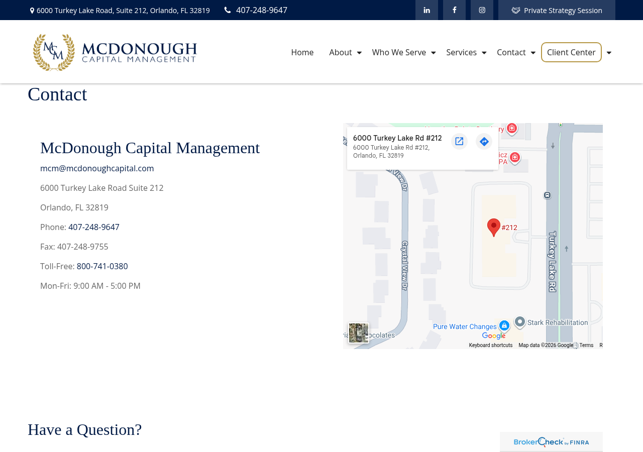 Screenshot of Contact Us