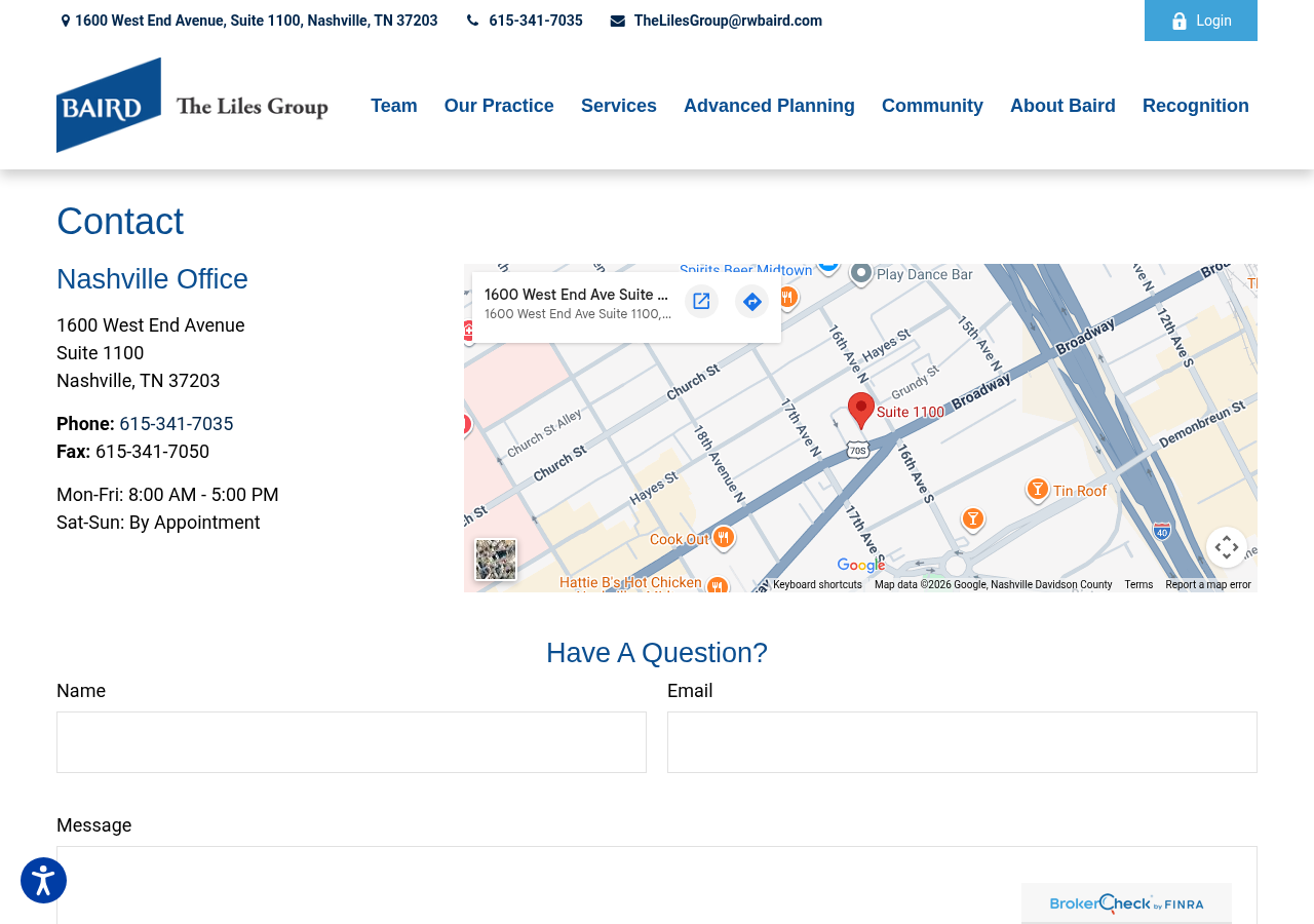 Screenshot of Contact | The Liles Group