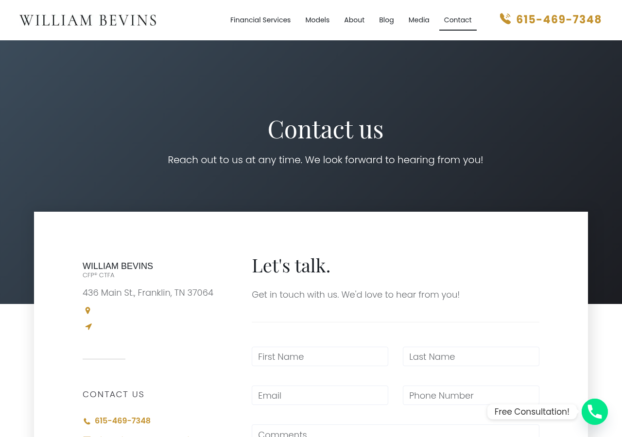 Screenshot of Contact Us | Certified Financial Planner | Financial Advisor | Wealth