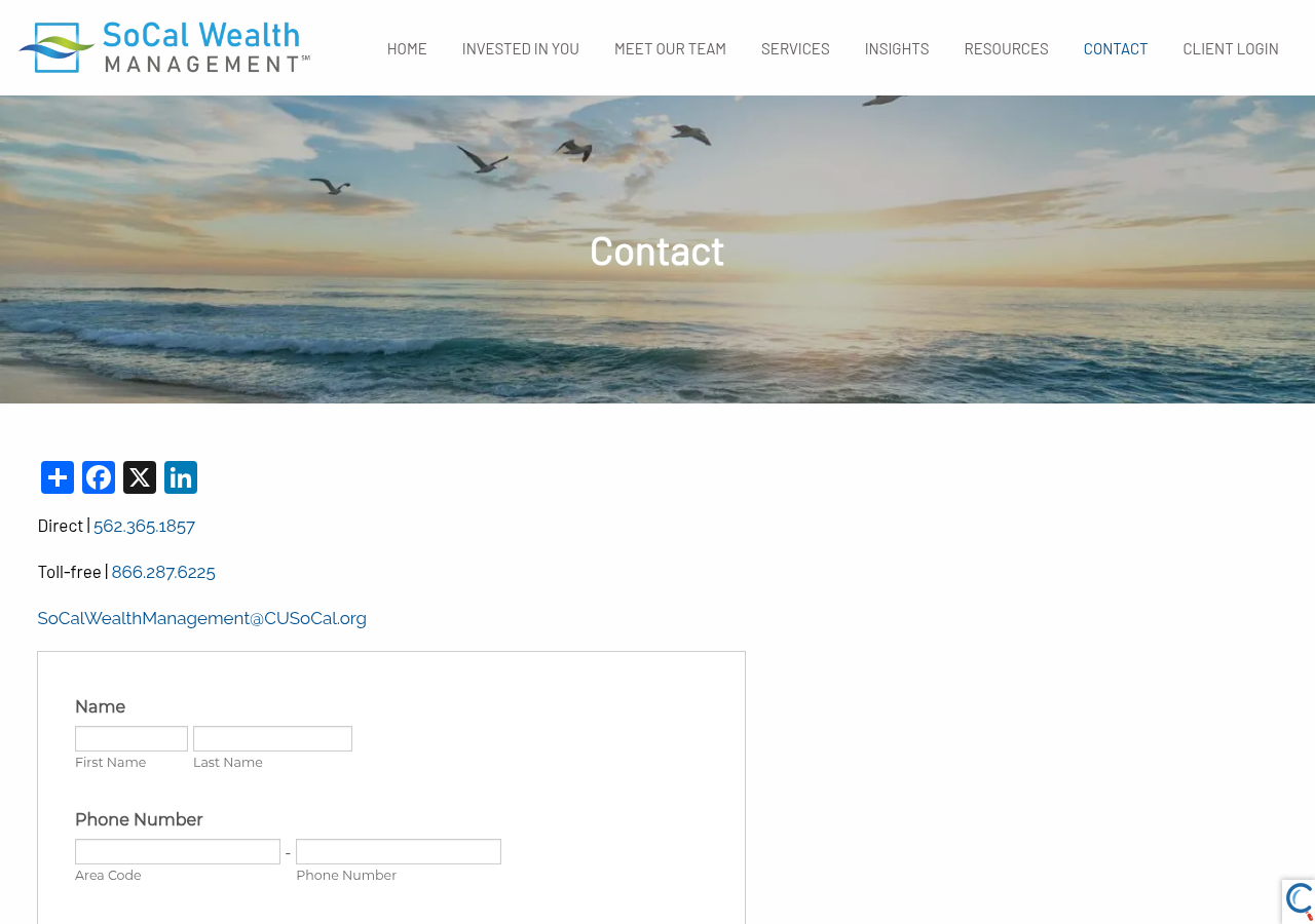 Screenshot of Financial Advice in California | Contact SoCal Wealth Management