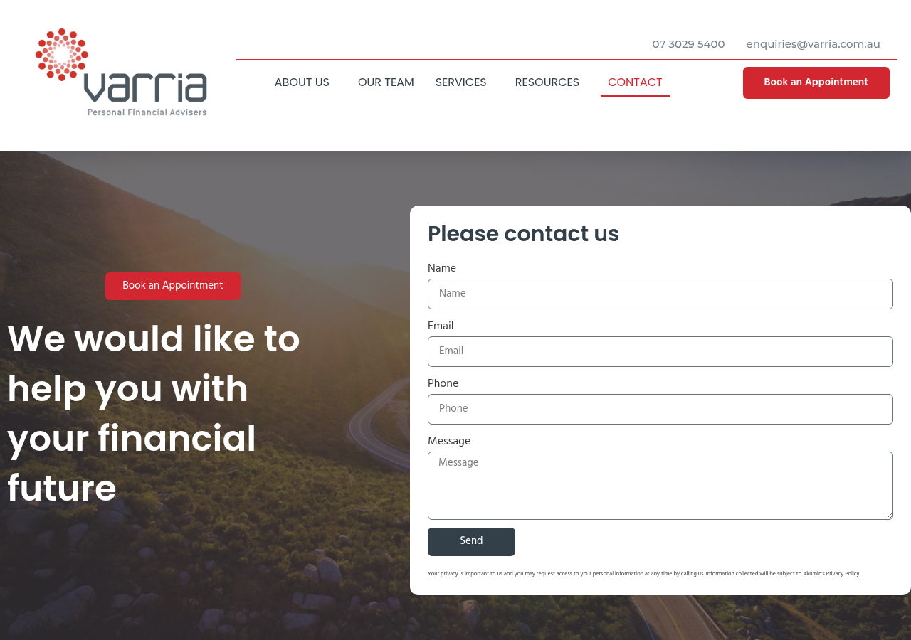 Screenshot of Contact - Varria