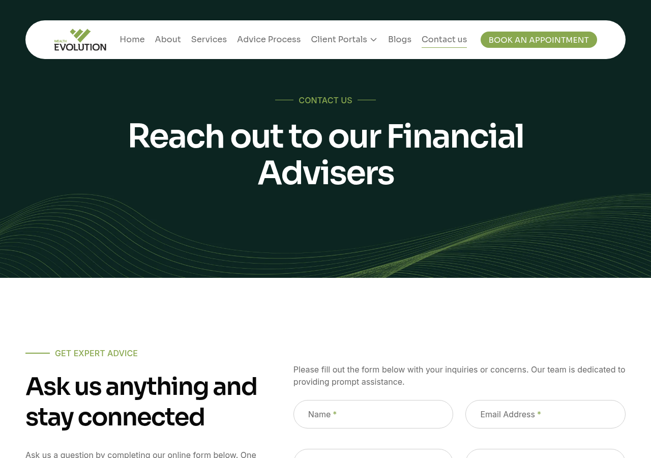 Screenshot of Contact Us – Wealth Evolution
