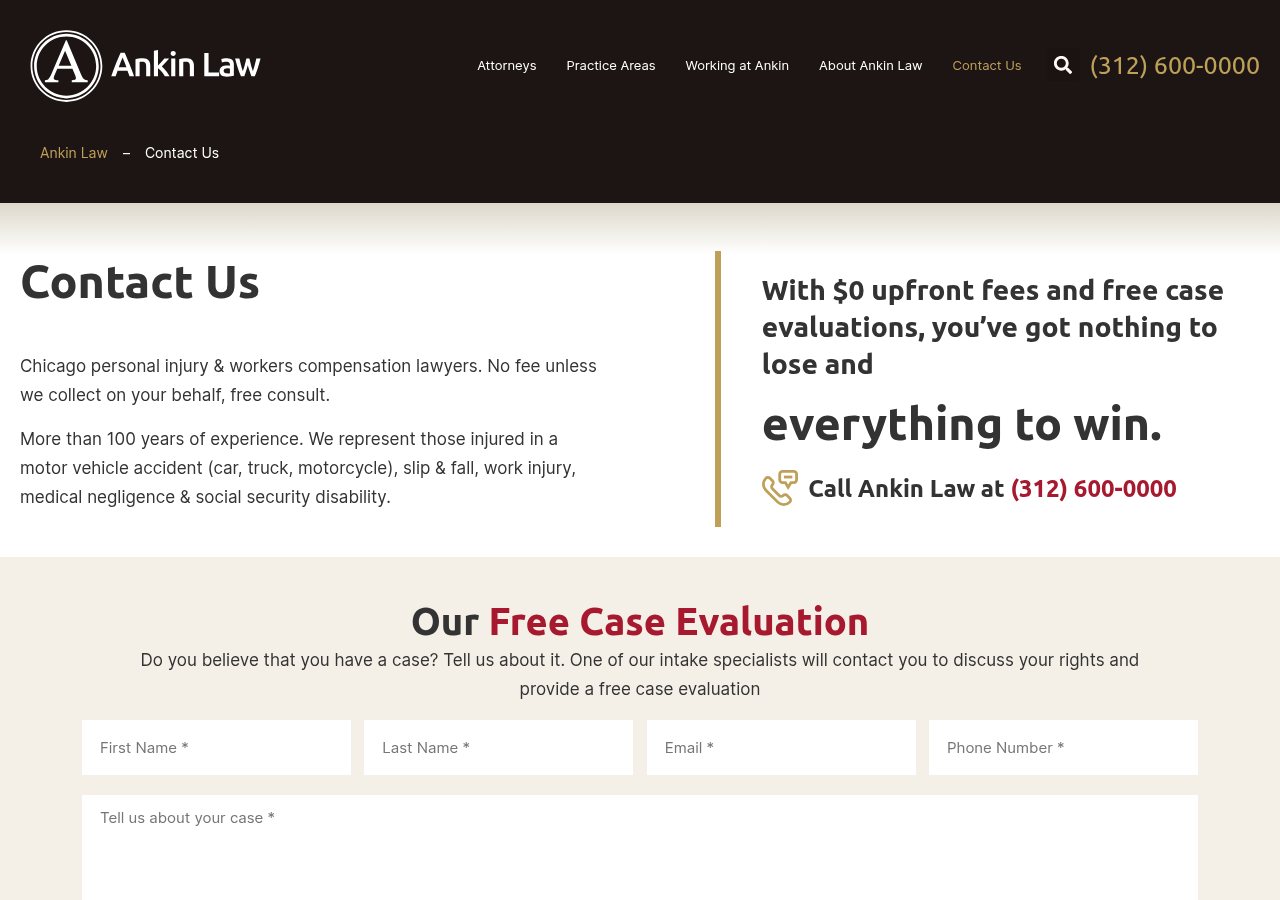 Screenshot of Contact - Ankin Law Chicago