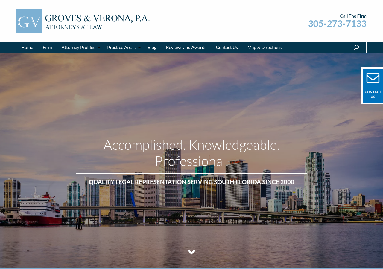 Screenshot of Miami Law Firm, Groves & Verona, P.A. | Home