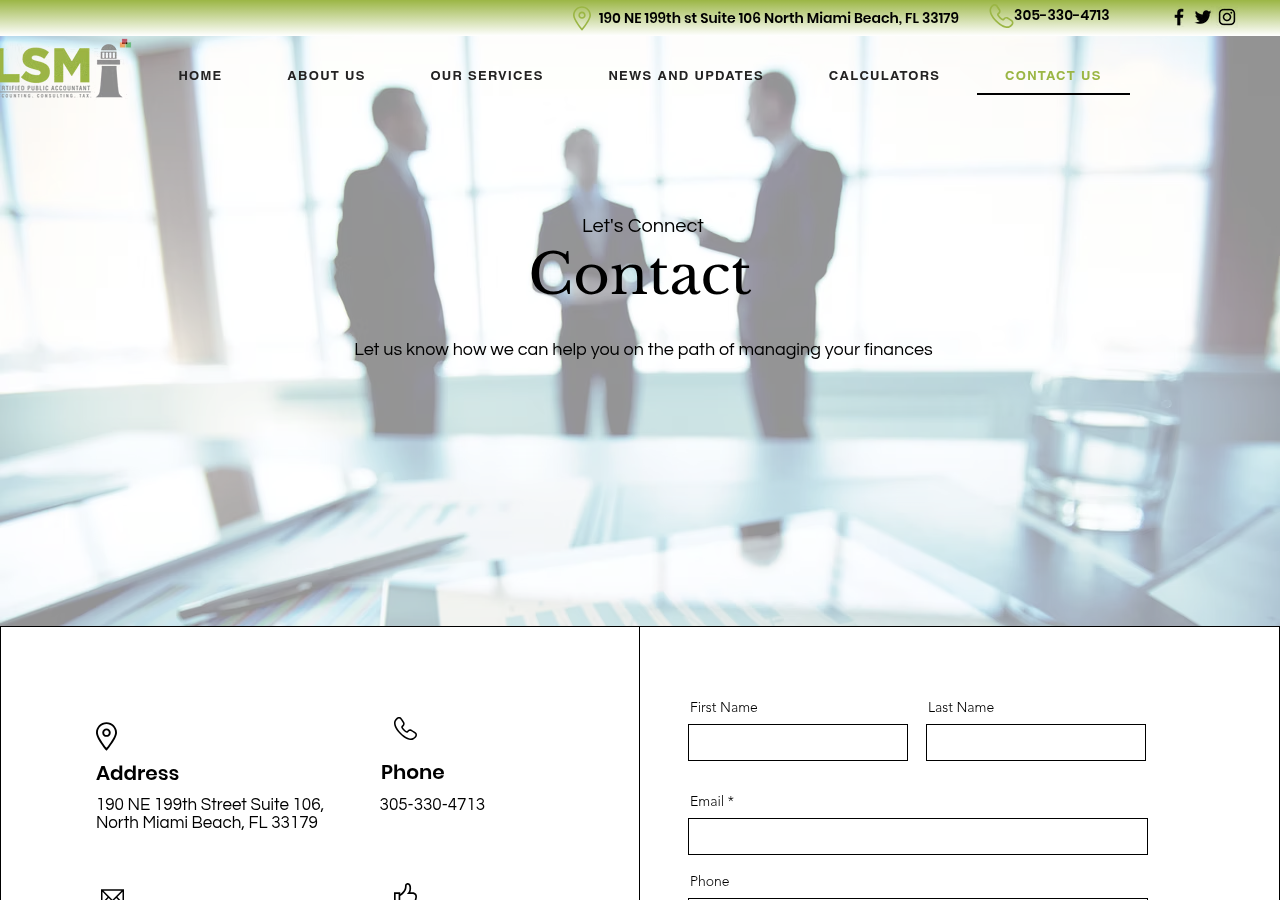Screenshot of CONTACT US | LSMCPAFIRM