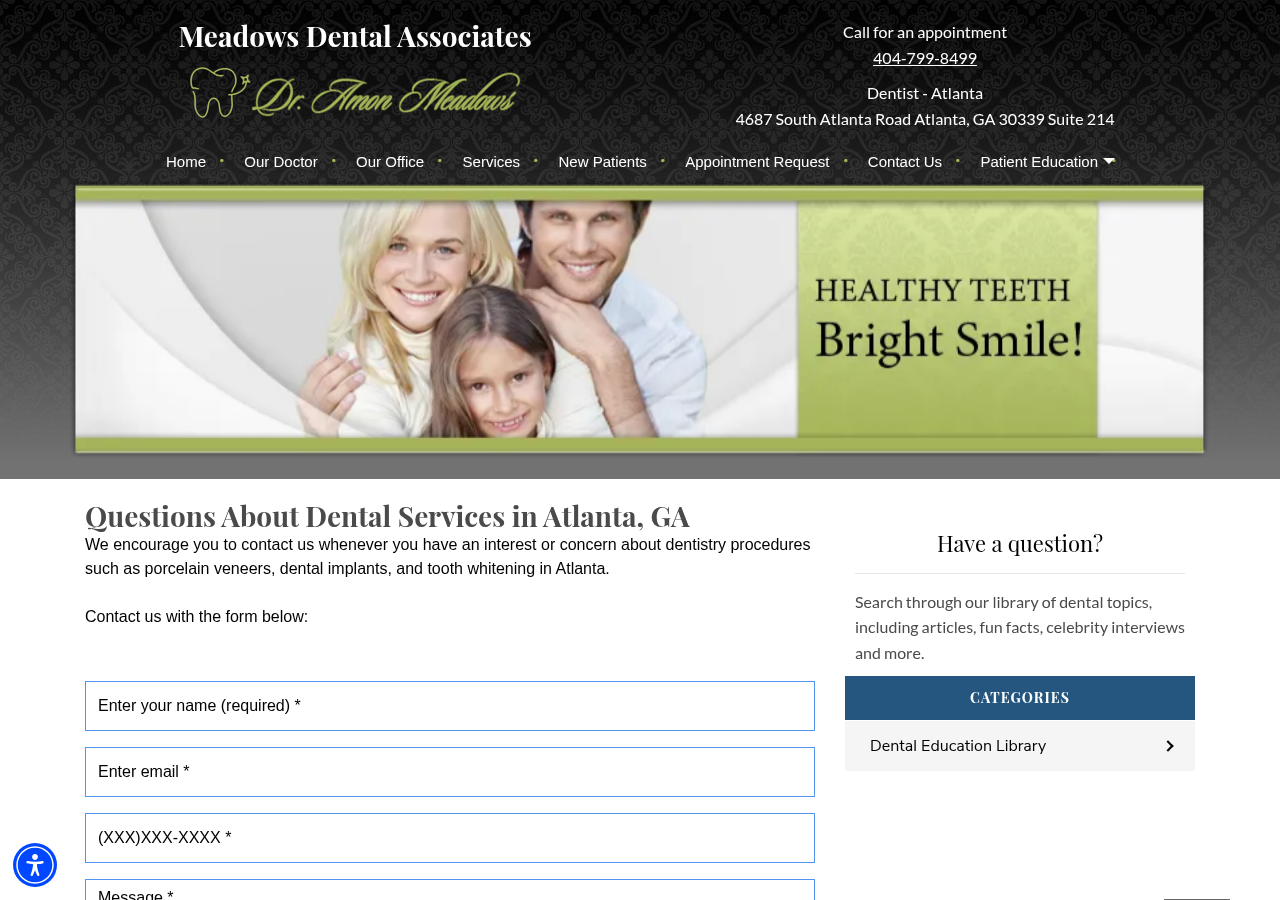 Screenshot of Contact Us - Atlanta, GA Dentist - Dr. Amon Meadows