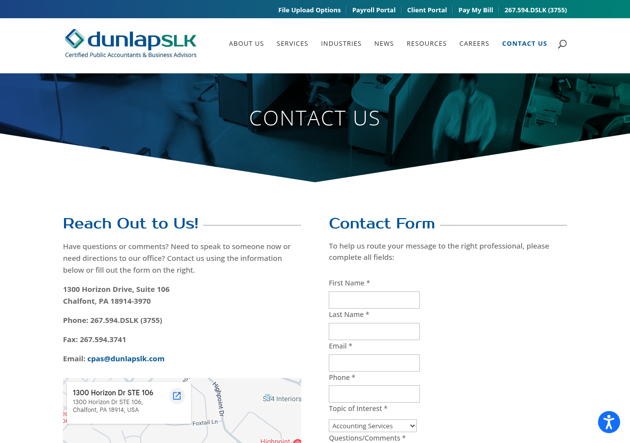 Screenshot of Contact Us - DunlapSLK