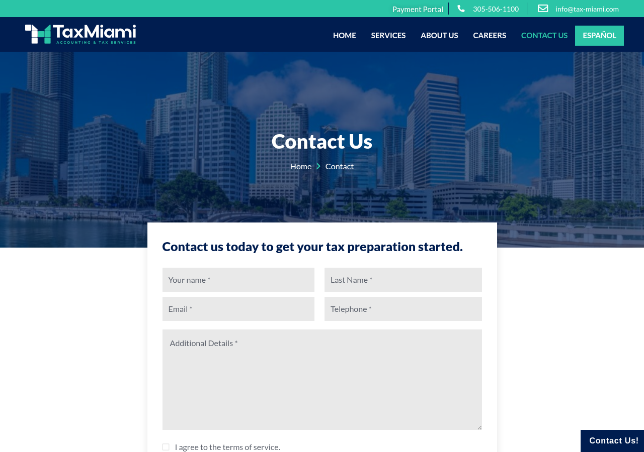 Screenshot of Contact Us - Tax Miami - Tax Preparation Services