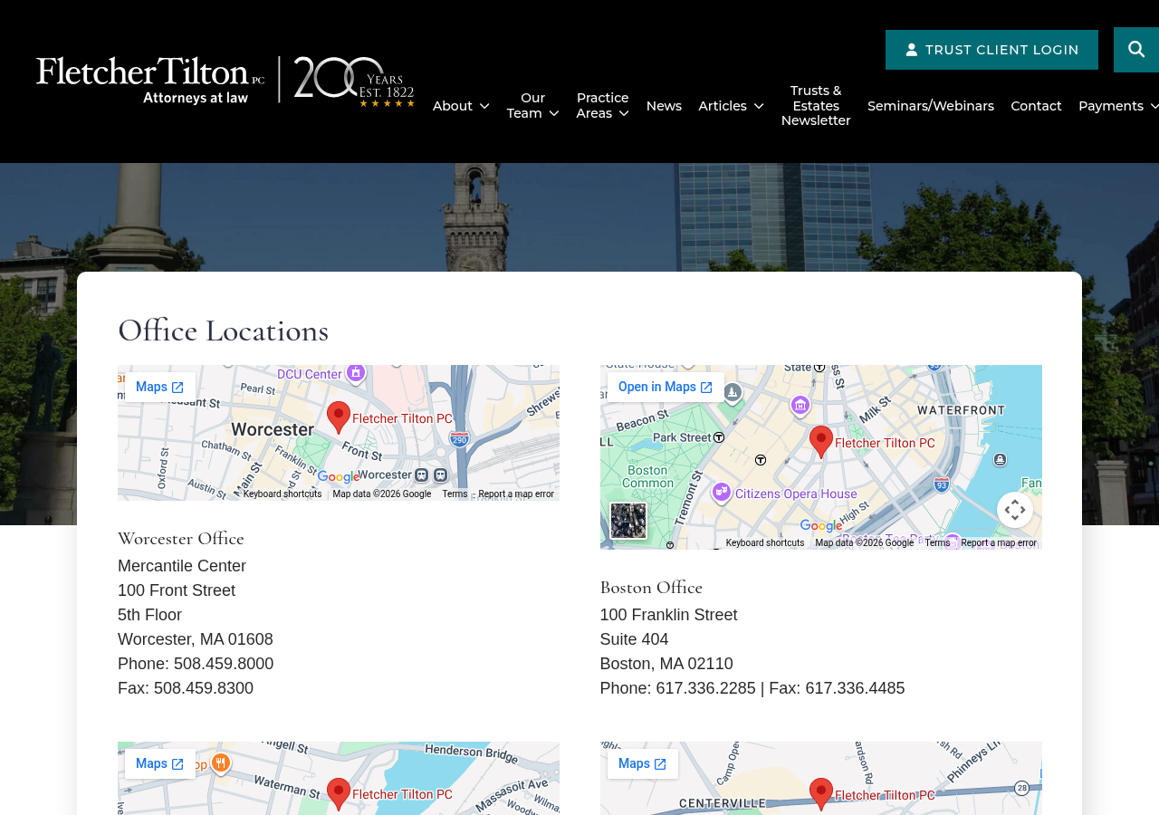 Screenshot of Contact Us - Fletcher Tilton PC