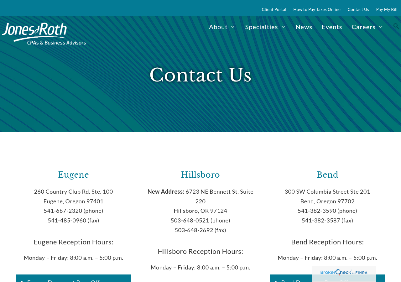 Screenshot of Contact Us | Jones & Roth CPAs & Business Advisors