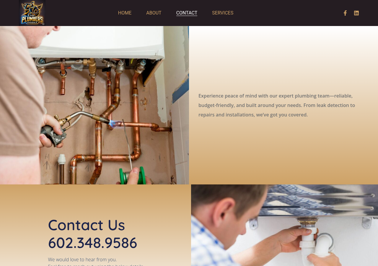 Screenshot of Contact Us | Top Plumbers Phoenix
