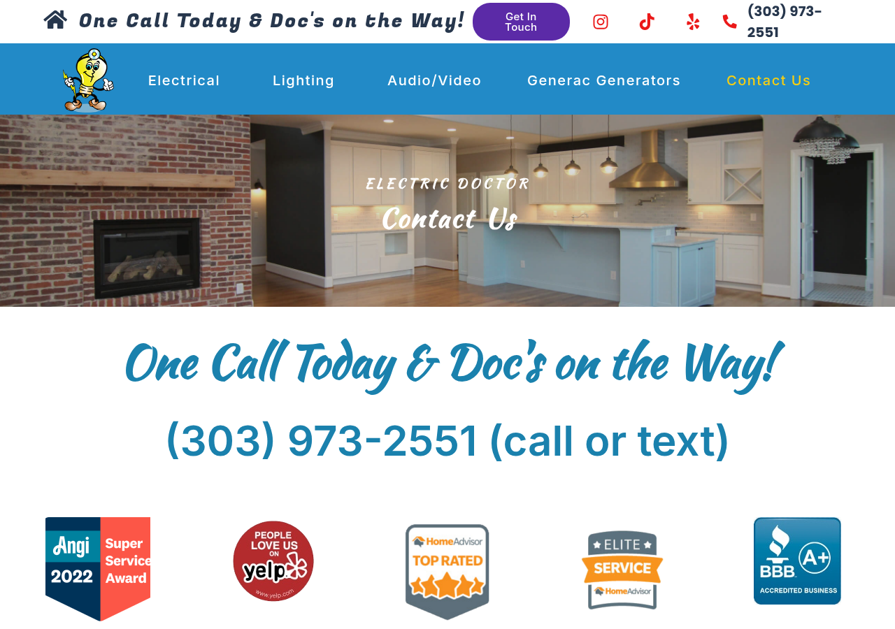 Screenshot of Contact Us | One Call Today & Doc's on the Way! | Electric Doctor
