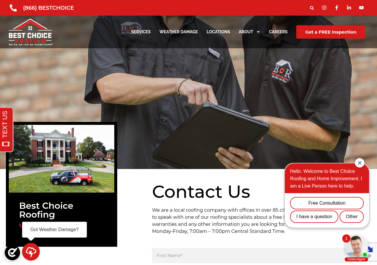 Screenshot of Free Roofing Estimate - Best Choice Roofing