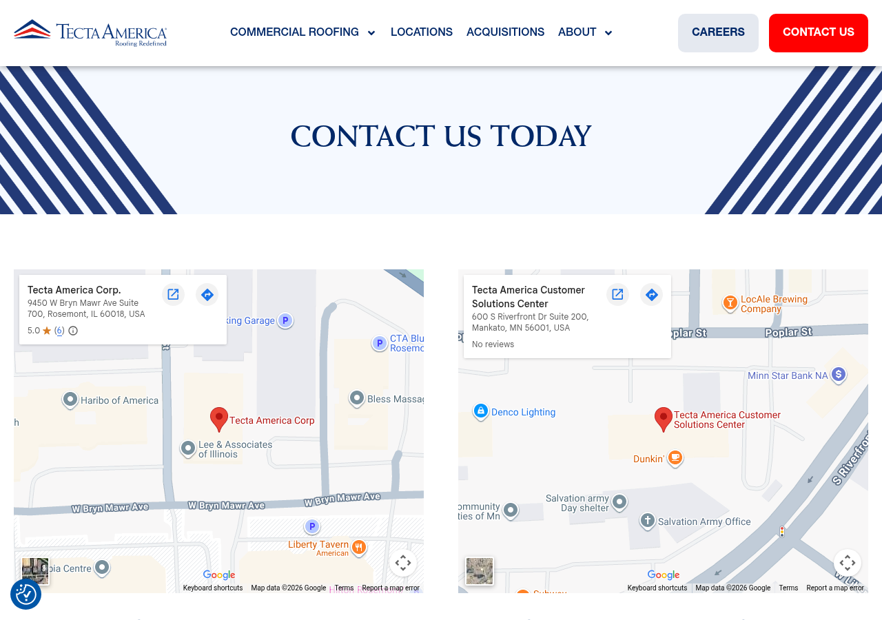 Screenshot of Contact Us Today - Tecta America
