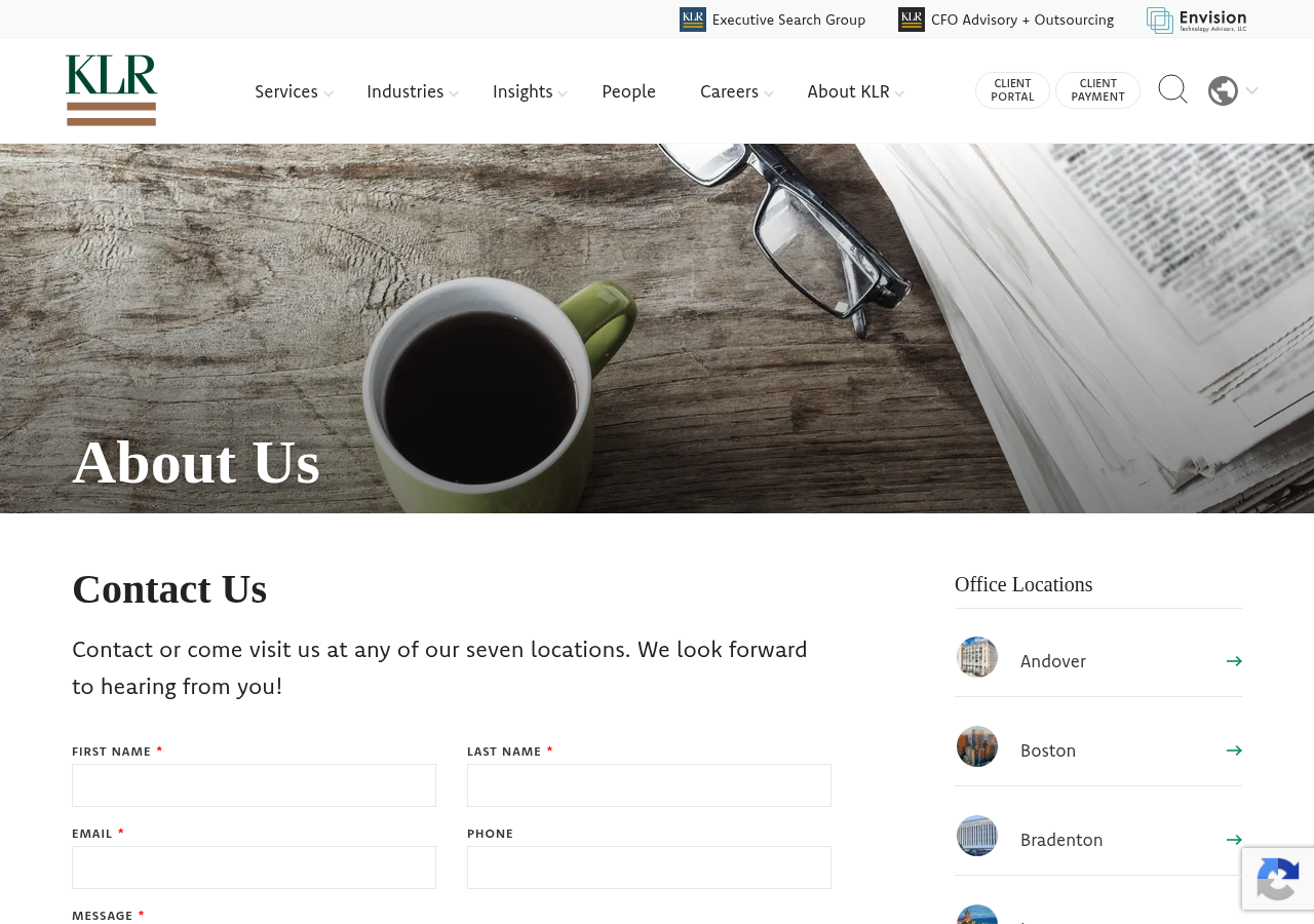 Screenshot of KLR | Contact Us I US & Global Locations | KLR Address