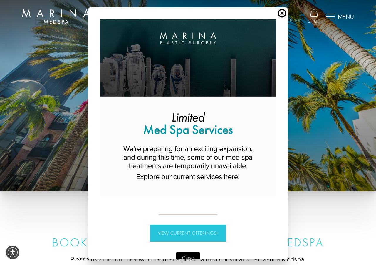Screenshot of Contact Marina Medspa | Luxury Medical Spa in Los Angeles