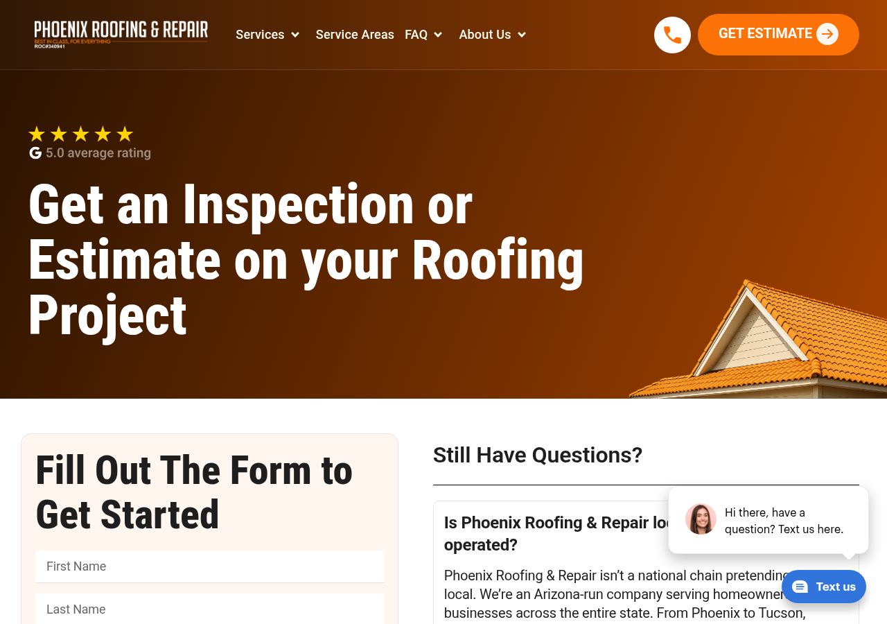 Screenshot of Roofing Project Estimate | Phoenix Roofing & Repair