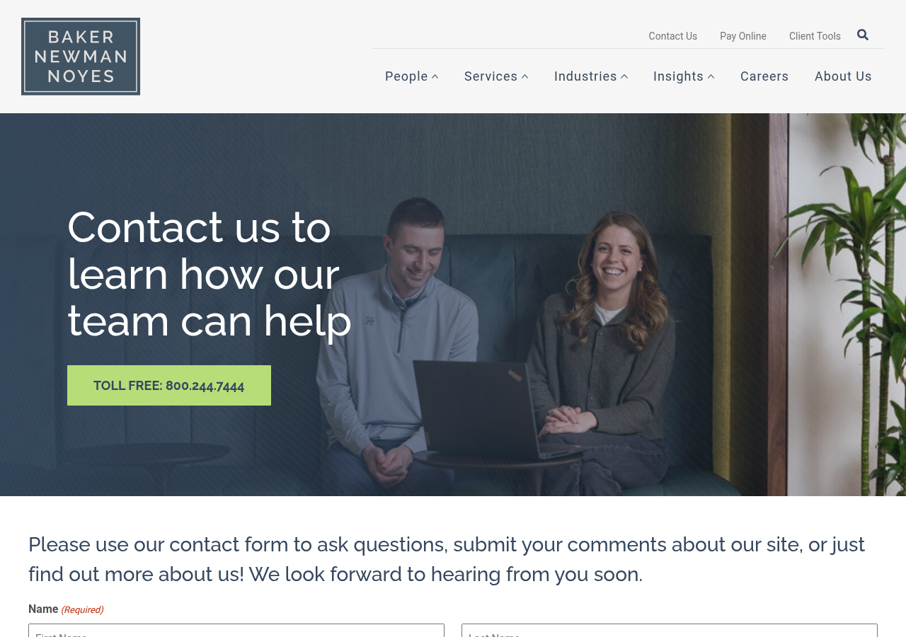 Screenshot of Baker Newman Noyes - Contact BNN To Learn More Today
