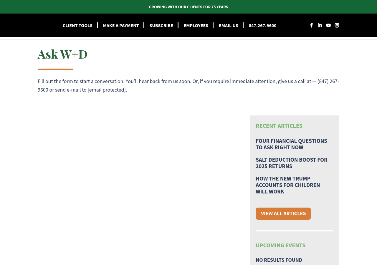 Screenshot of Ask Warady & Davis | Chicago CPA Firm