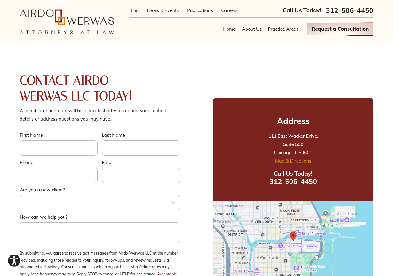 Screenshot of Contact Us | Airdo Werwas LLC