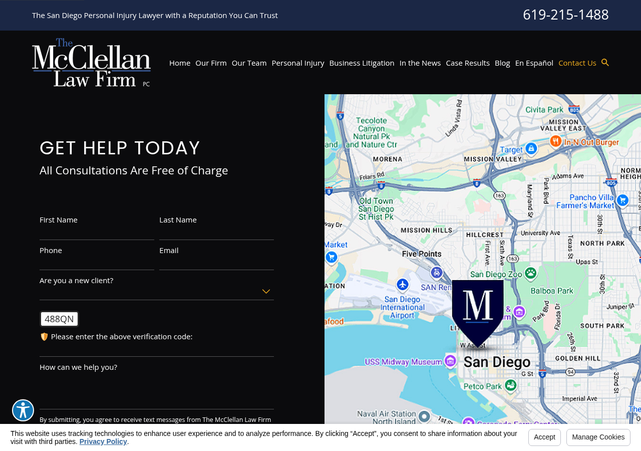 Screenshot of Contact Us | The McClellan Law Firm