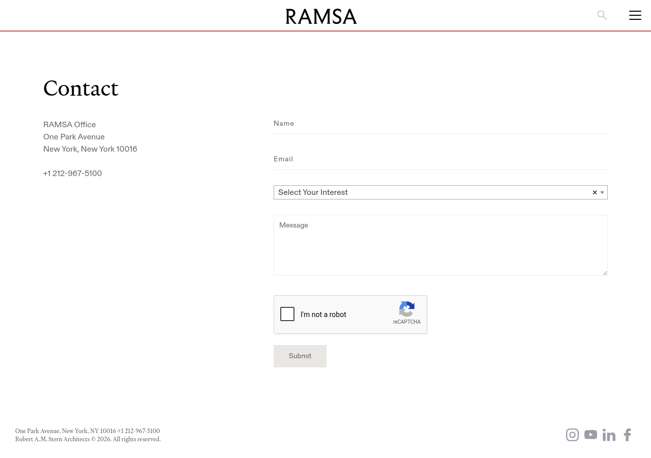 Screenshot of Robert A.M. Stern Architects, LLP
