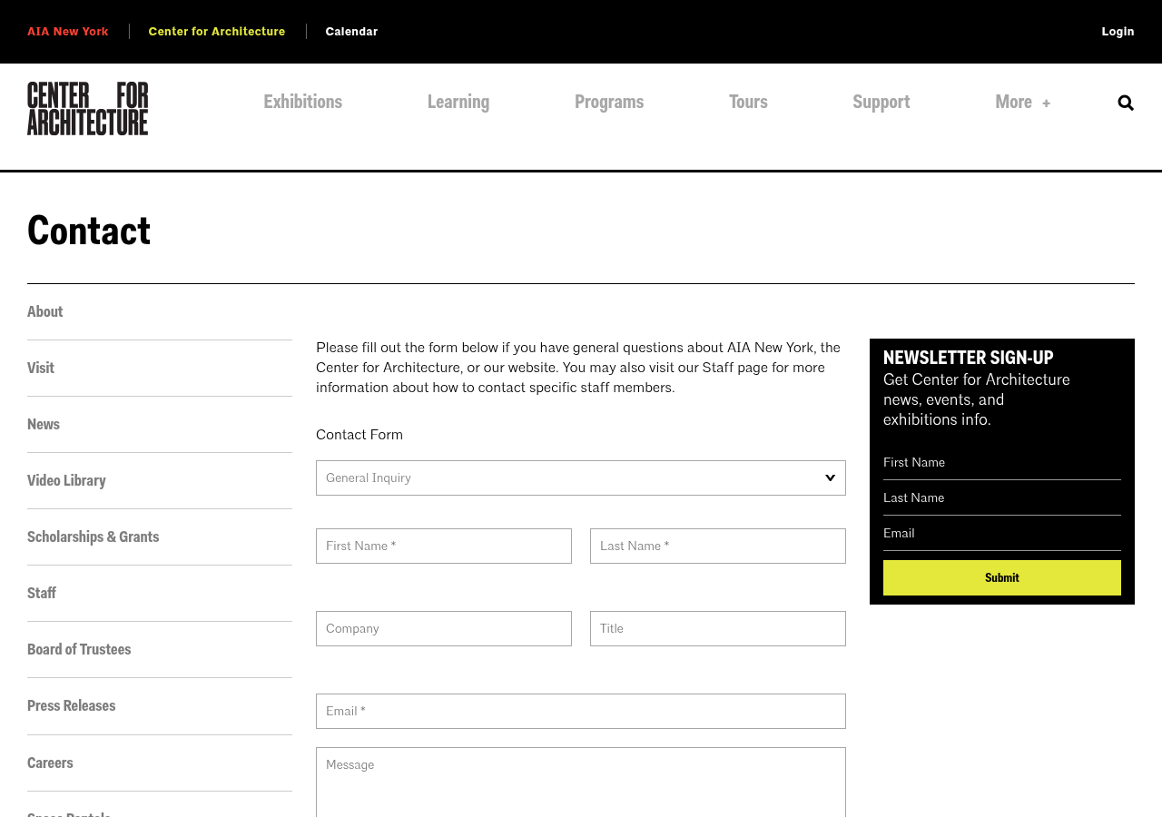 Screenshot of Contact - Center for ArchitectureGroup 7GroupGroup 3 CopyGroup
