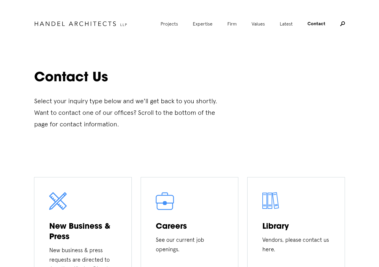 Screenshot of Handel Architects | Contactfacebooktwittermaillinkedin