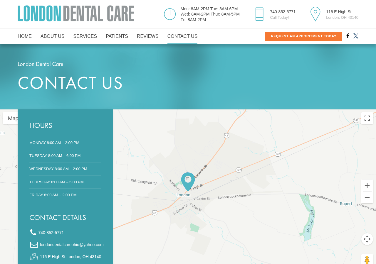 Screenshot of Contact Our London Dental Office | London Dental