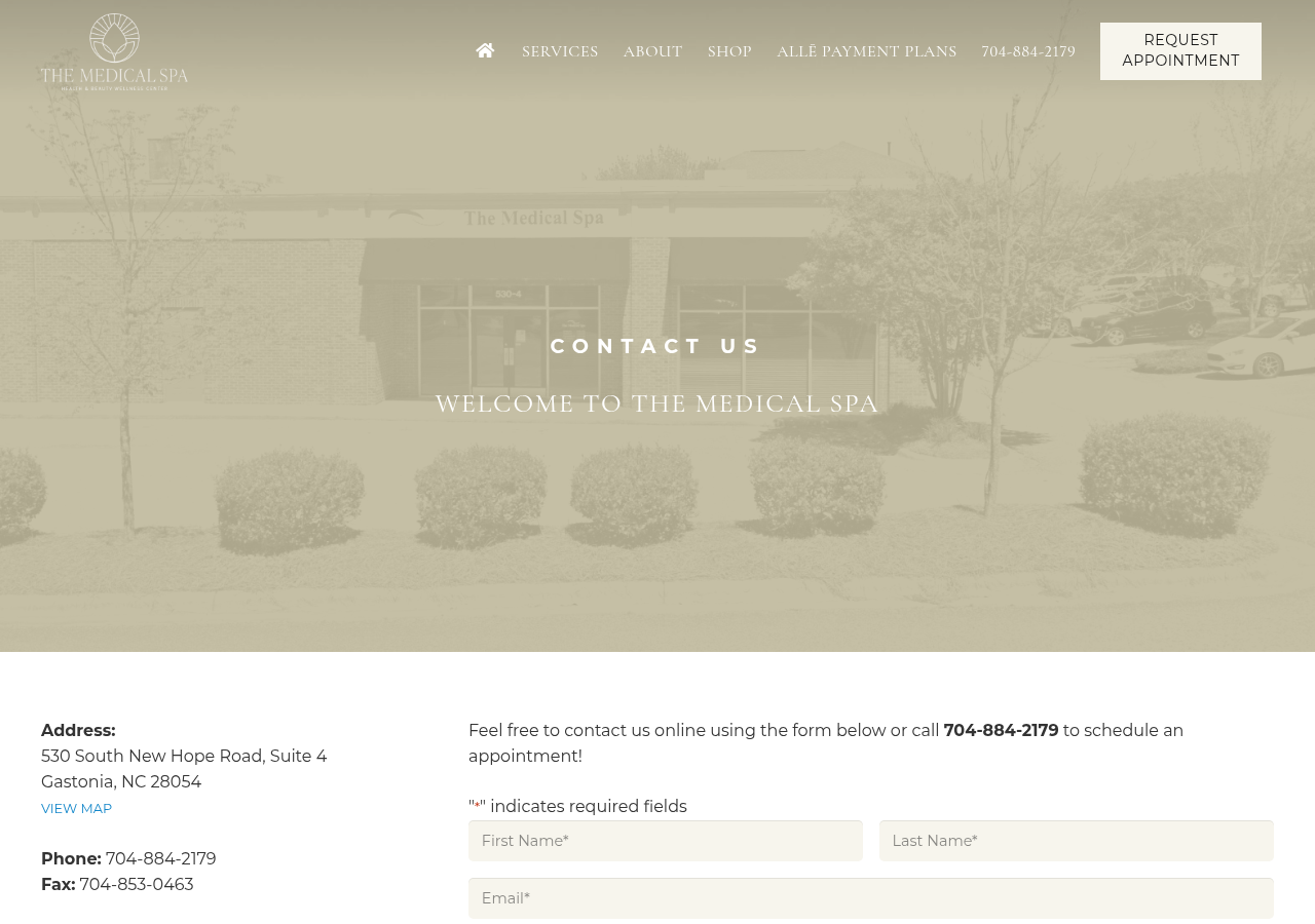Screenshot of Contact Us | The Medical Spa